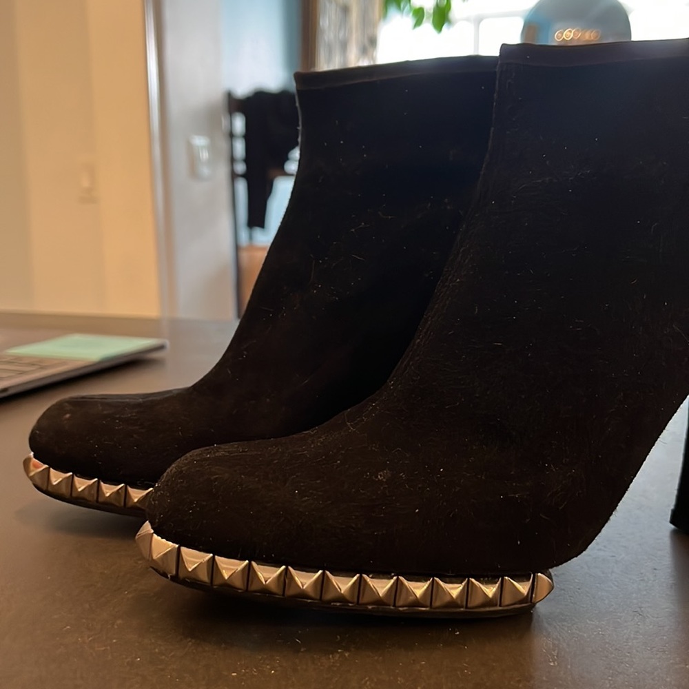 Stuart Weitzman Suede Booties With Silver Studs! - image 1